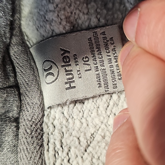 Hurley Medium Gray Pullover Hoodie with Red Script Logo - Picture 5 of 6